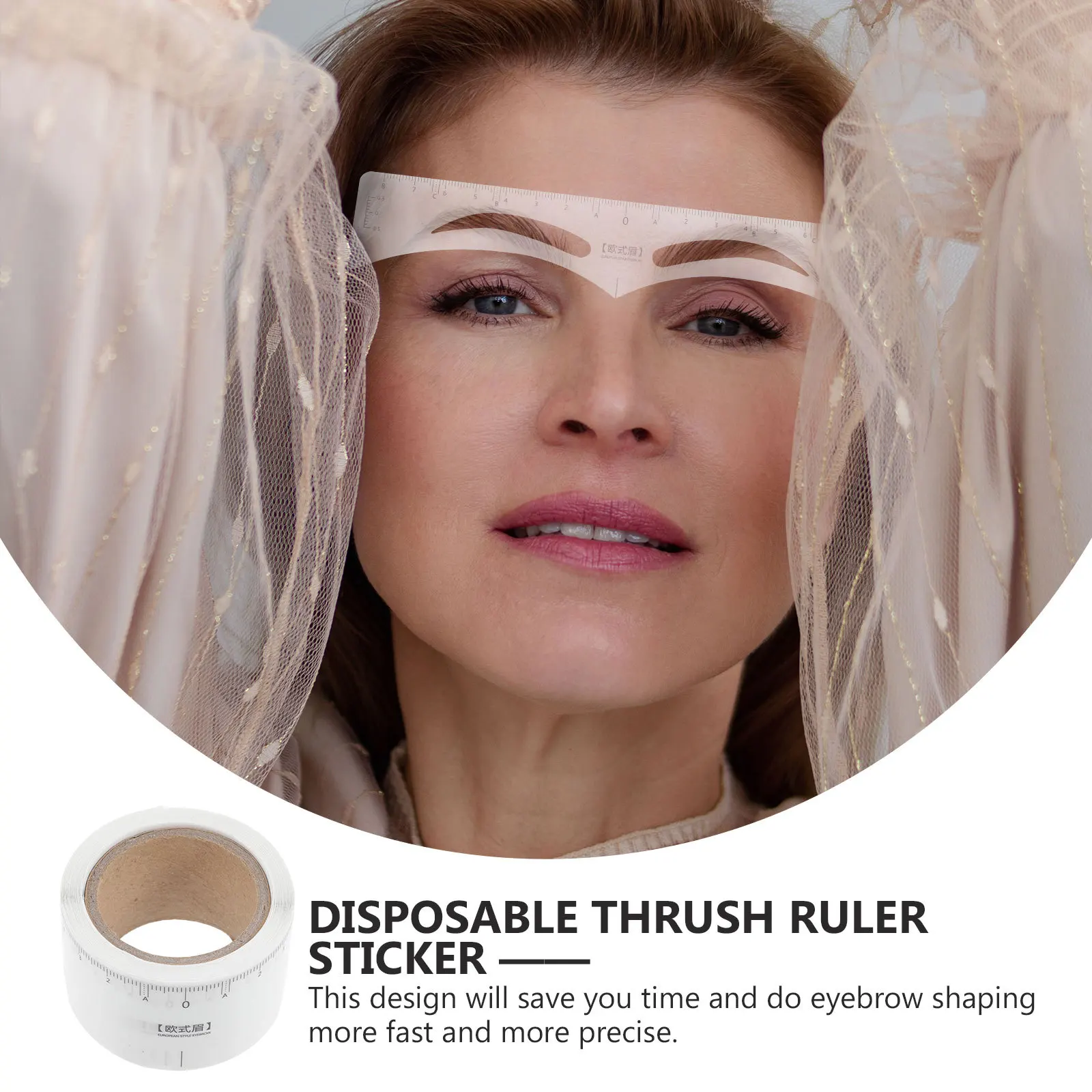 50 個の眉毛シェイパー測定定規プレミアム素材位置決め眉毛マッパー対称描画ツール用