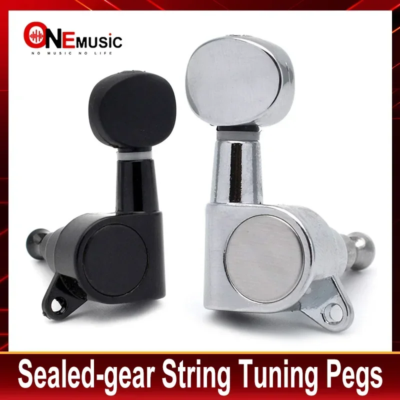 Small oval Concave Button Sealed-gear String Ukulele Tuning Pegs key Machine Tuners Heads Chrome Black for choose