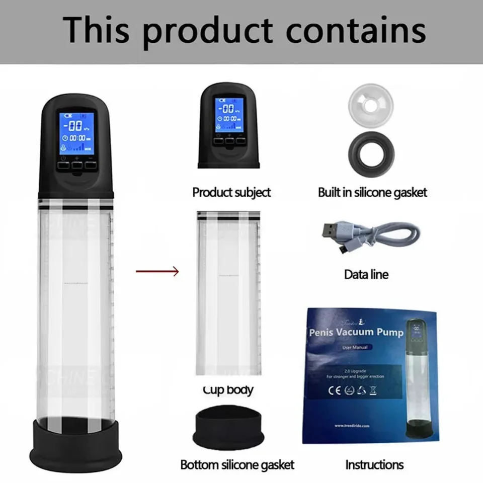Penis Pump Automatic Vacuum Suction Electric Male Delay Enlargement Glans Blowjob Masturbation Adult Sex Toys For Men 18+