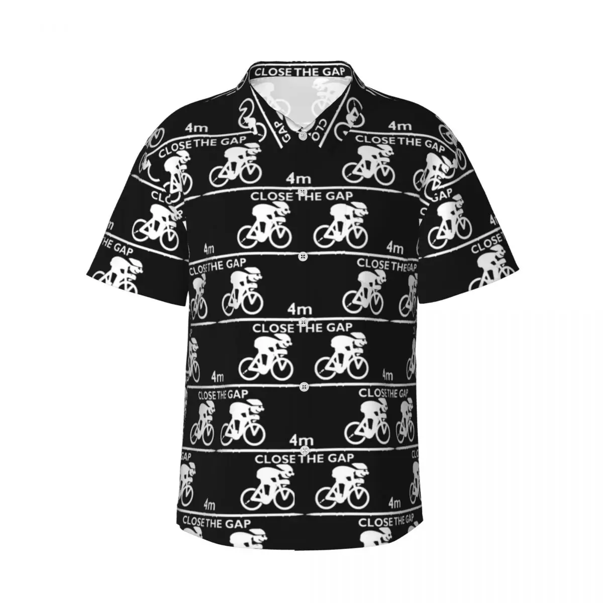 

Zwift Close The Gap Men's Shirts Hawaiian Short Sleeve Shirt Casual Lapel Tops for Summer Beach