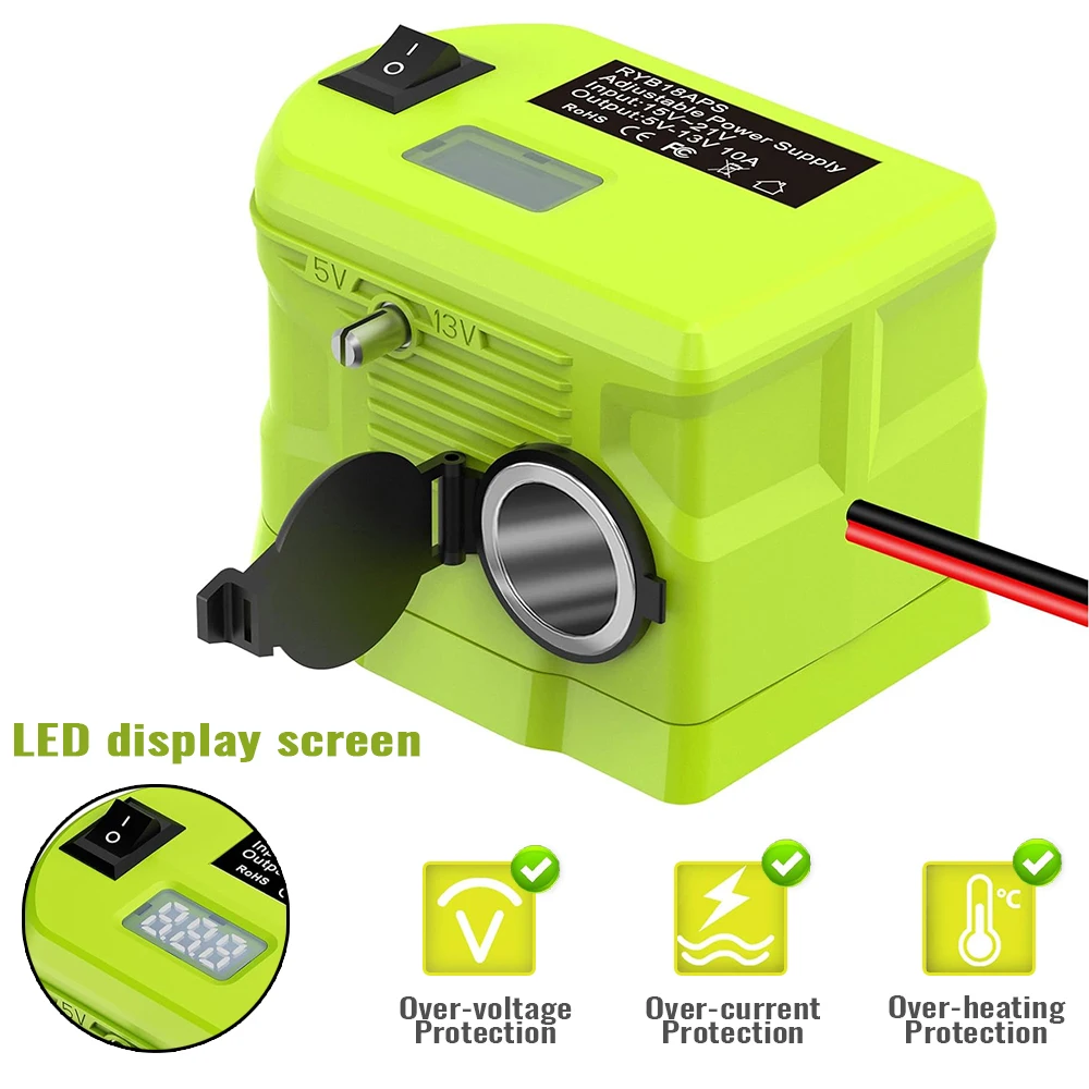 18V To 12V Step Down Converter For Ryobi 18V Li-ion Battery Power Wheel Adapter Voltage Reducer Transformer with Cigarette Light