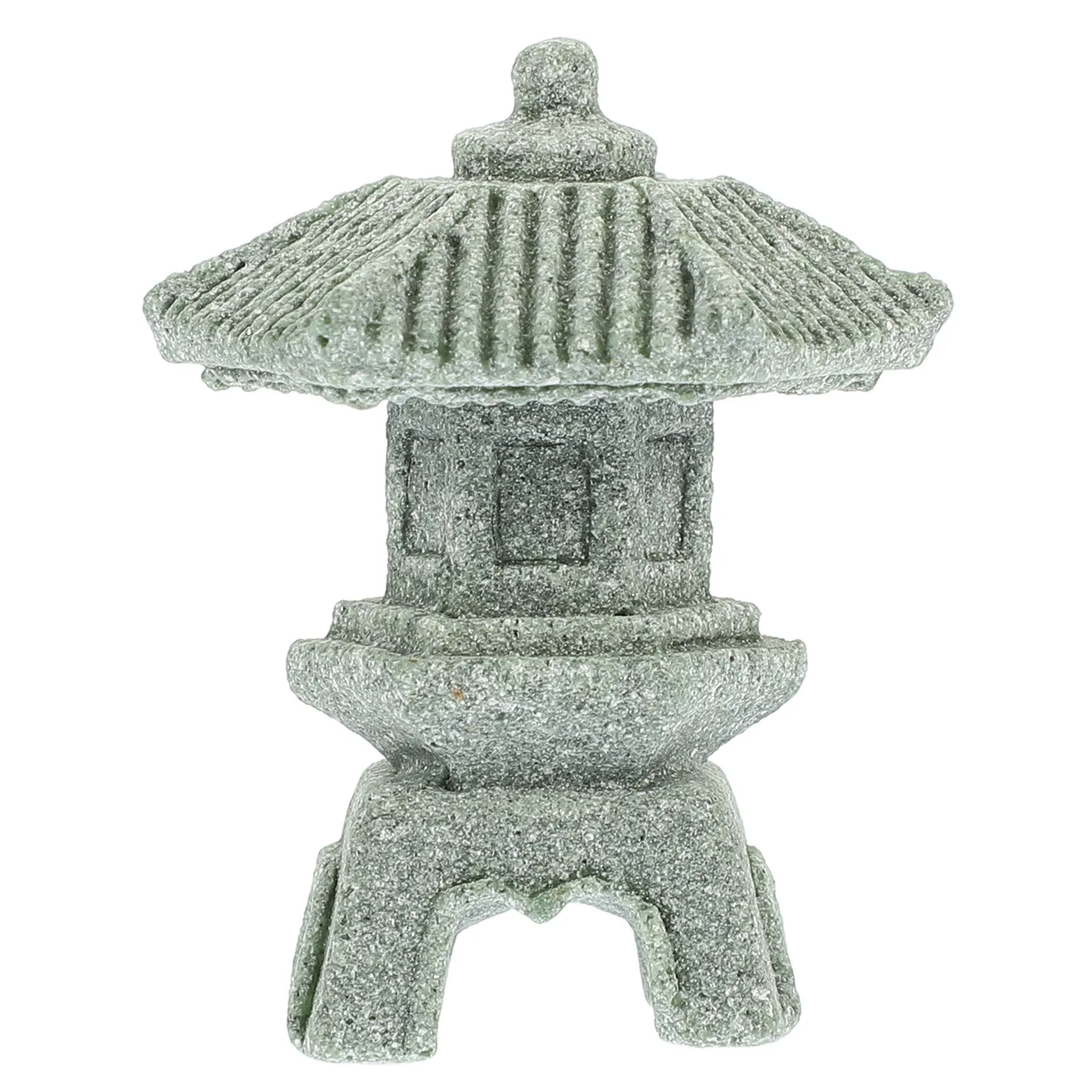 تمثال معبد صغير المواد فانوس بونساي المشهد الصغير خزان الأسماك الديكور النمط الياباني برج مصباح حديقة #3