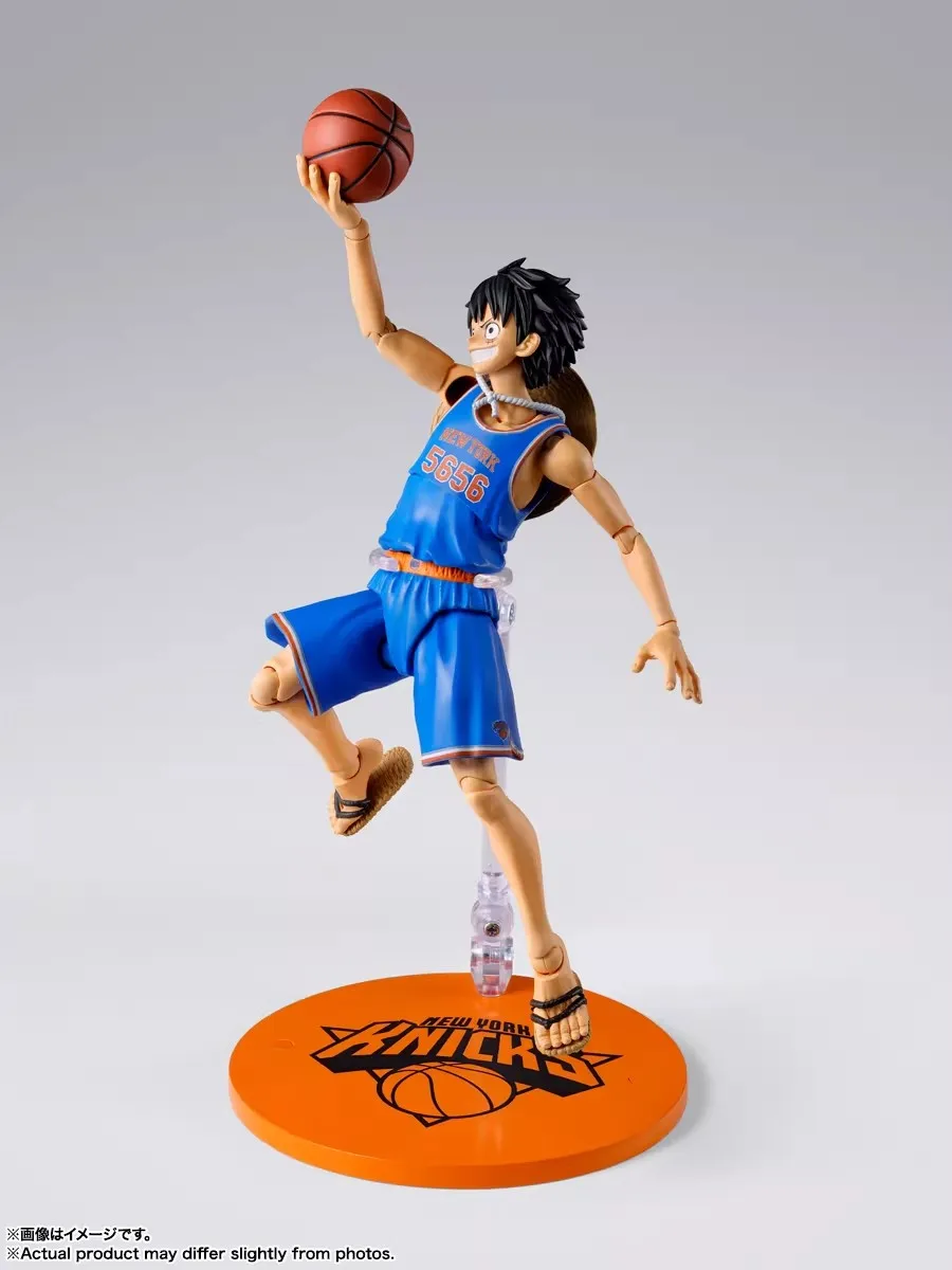 BANDAI S.H.Figuarts One Piece X NBA Monkey D Luffy Anime Action Figure Lakers Plastic Toys Birthday Gift - view 4