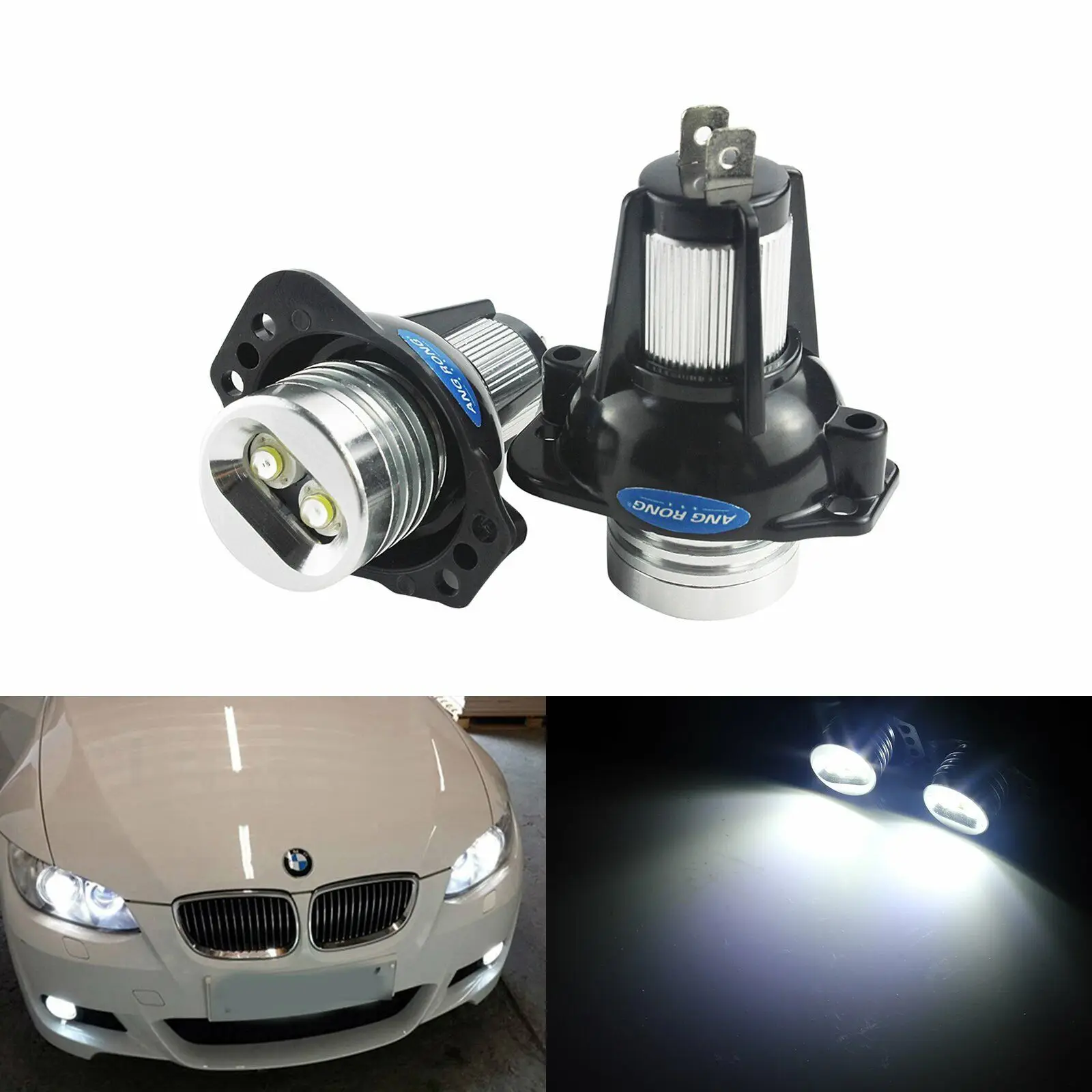 12W BMW Angel Eyes LED Marker Halo Rings Light Lamps Bulb 3 Series E90 E91 White