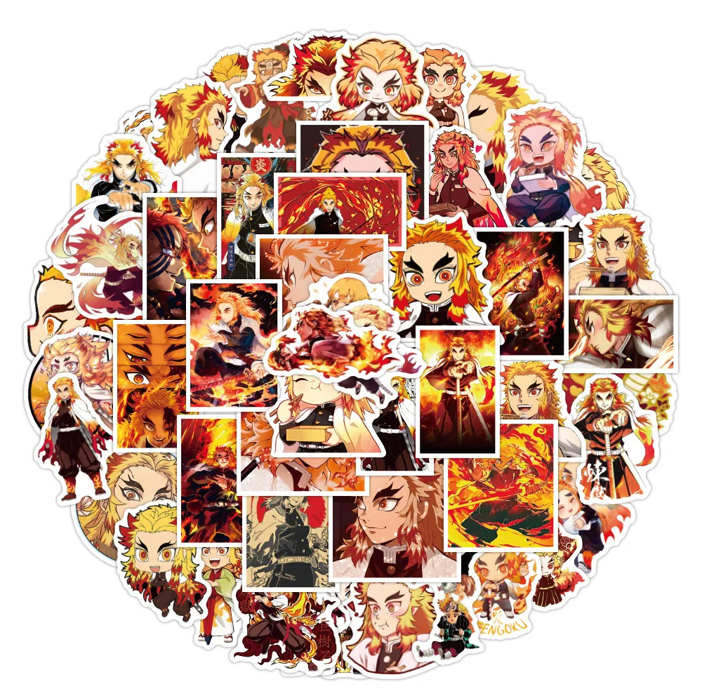10/30/50PCS Anime Démon Slayer Kimetsu No Yaiba Dessin Animé Autocollants Rengoku Kyoujurou Guitare Ordinateur Portable Planche À Roulettes Démon Lame Autocollant