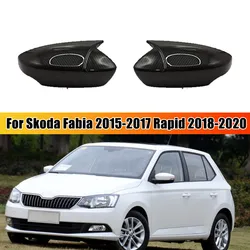 For Skoda Fabia 2015-2020 Rapid 2016-2023 Car Rearview Side Mirror Cover Wing Cap Exterior Door Housing Shell Trim Sticker