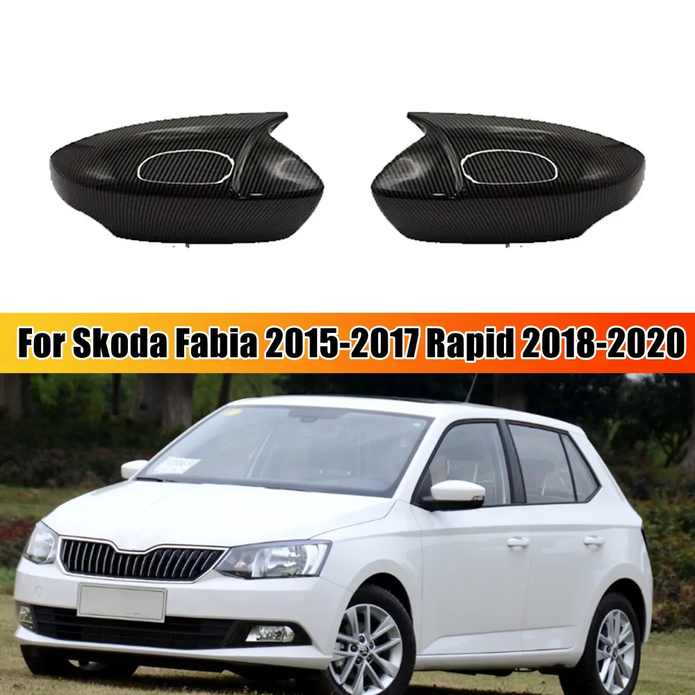 Dla Skoda Fabia 2015-2020 Rapid 2016-2023 Samochodowe lusterko wsteczne Osłona lusterka bocznego Nakładka na skrzydło Obudowa drzwi zewnętrznych Naklejka wykończeniowa