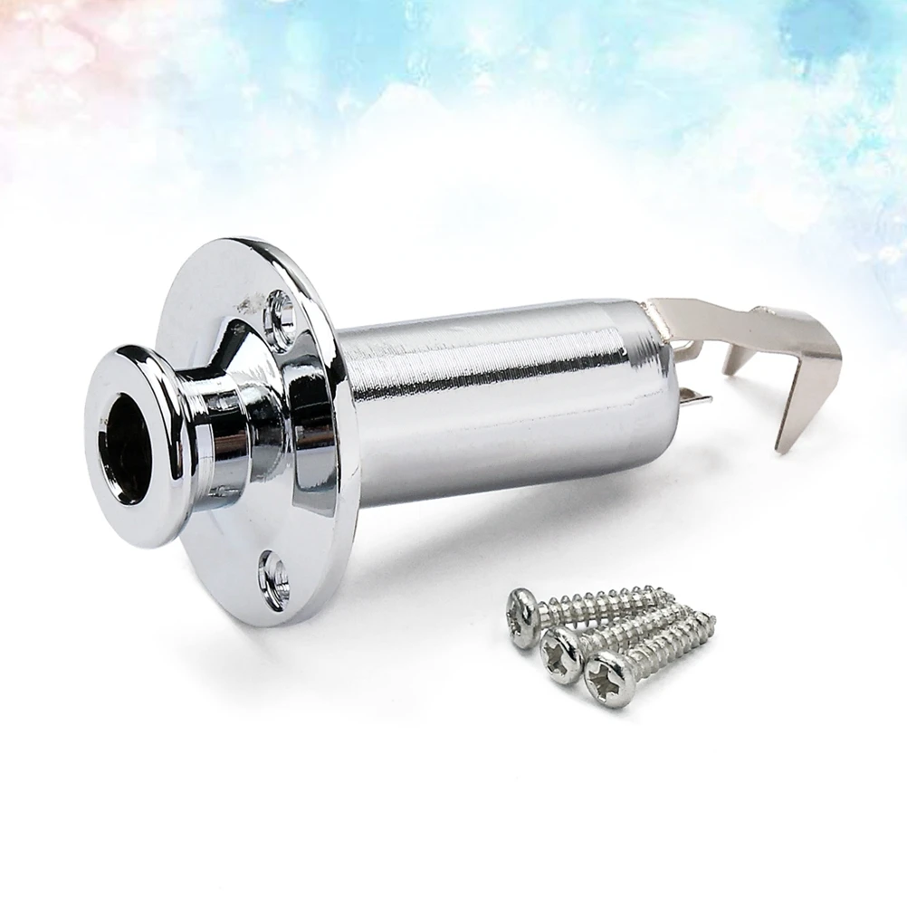 

Chrome Plated Cylinder Output Endpin 1/4 Inch 6.35Mm Bass Replacement Strap Button Mounting Screws Stereo Mount