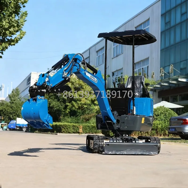 Chinese Compact Small Excavator Mini Excavator Crawler Type Farm 1 Ton Small Excavator Orchard Building Foundation