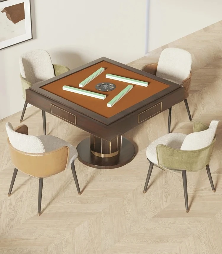 

Light luxury modern solid wood mahjong table simple new Chinese chess and card tables and chairs automatic electric