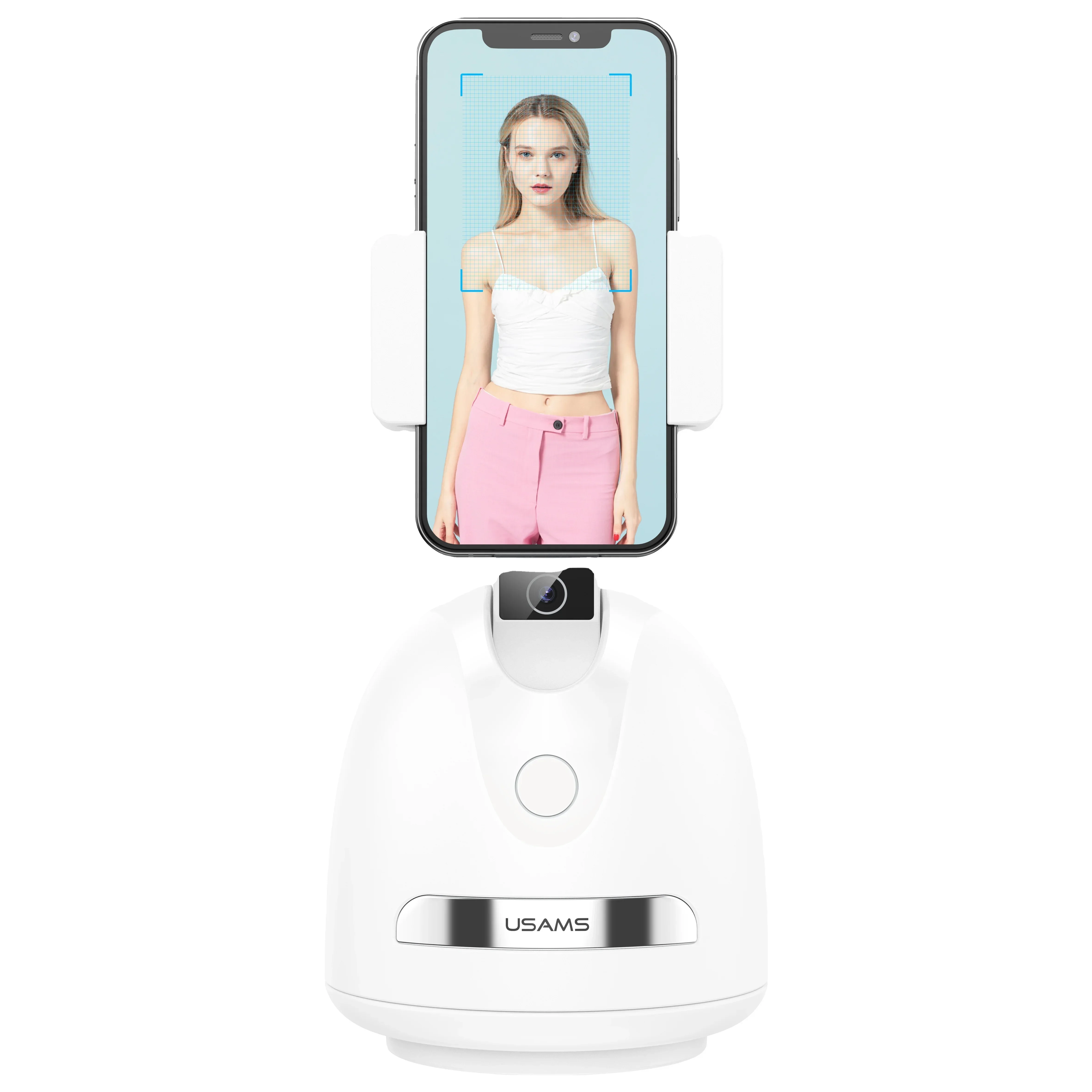 

USAMS wholesale 360 degree rotation auto selfie face smart object tracking cell phone holder for live stream, recording