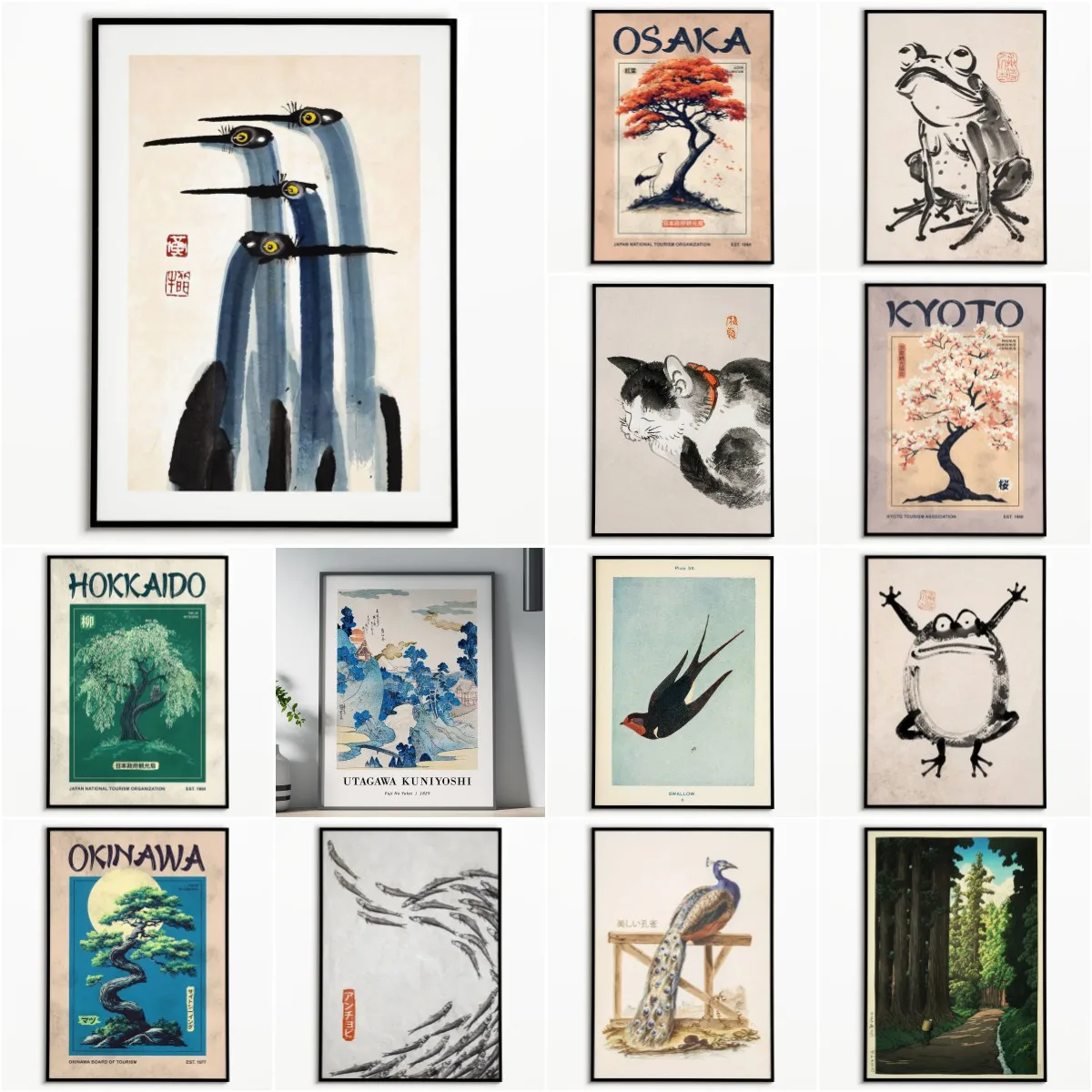 الفن الياباني خمر اللوحة أوكيناوا الرجعية الفن طباعة أوكيناوا جدار الفن اليابانية السفر المشارك خمر أوكيناوا ديكور عمل فني