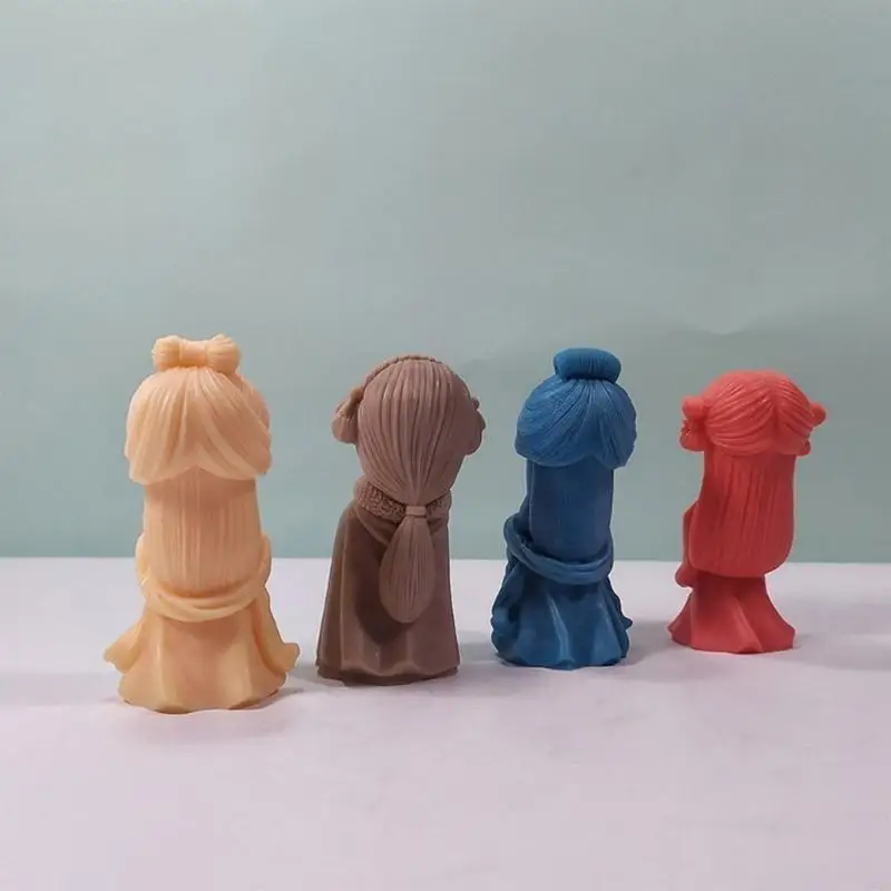 3D Girl Mould Silicone Plaster Resin Mold Making Desktop Decoration Fondant Cake Decorating
