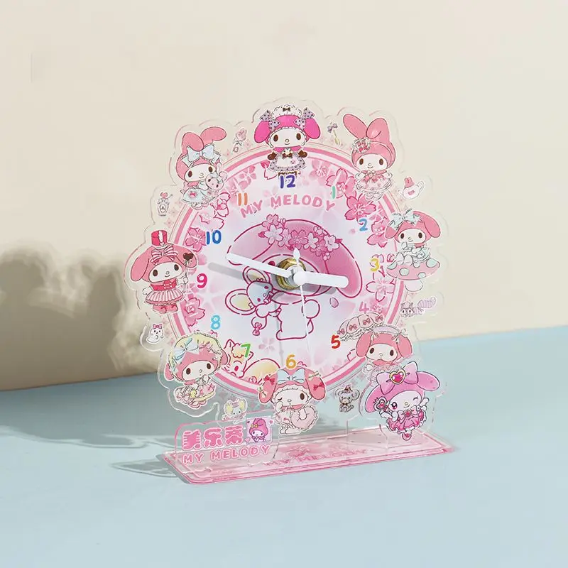 Miniso My Little Pony Kuromi Clock Kawaii Cartoon Acrylic Human Shaped Standing Card DIY Desktop Anime Decor Toys Girl Gifts