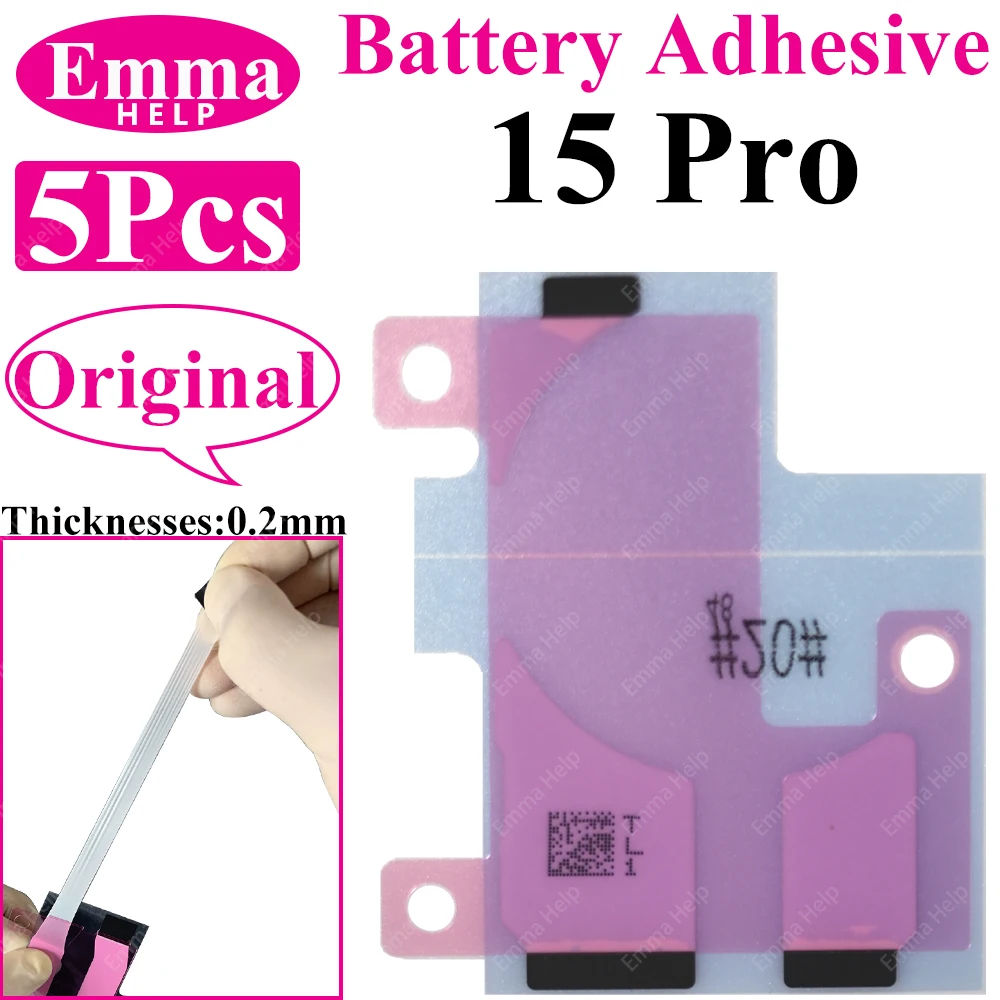 EmmaHelp 5pcs Battery Sticker for iPhone 11 12 13 Pro Max 14 Plus 15 Battery Tape Adhesive Replacement Parts