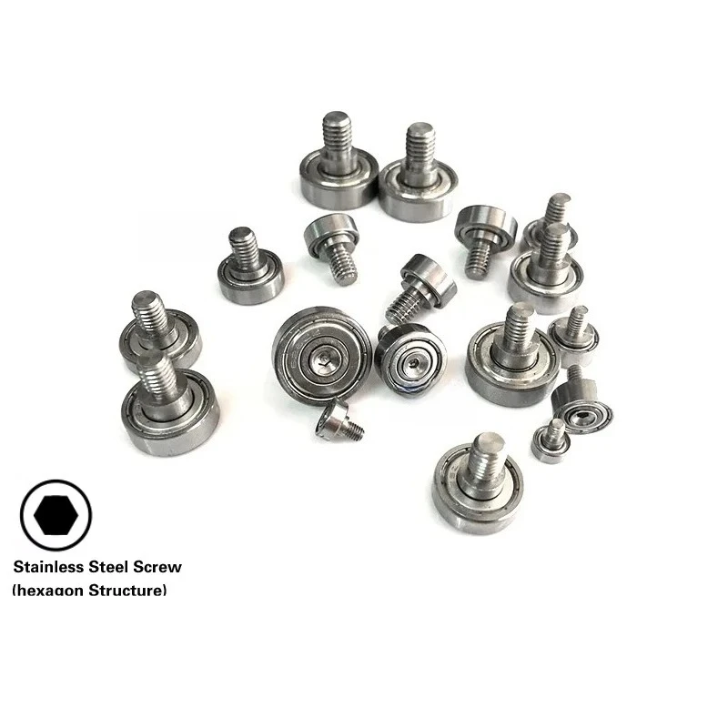 M3, M4, M6 Internal Hexagonal External Thread Ball Bearings with Stainless Steel Screws