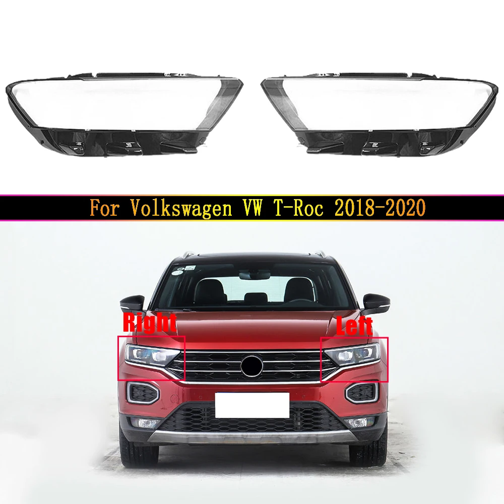

Автомобильная Защитная передняя стеклянная линза, затеняющая оболочка для Volkswagen VW T-Roc 2018 2019 2020, прозрачная Автомобильная крышка для фары