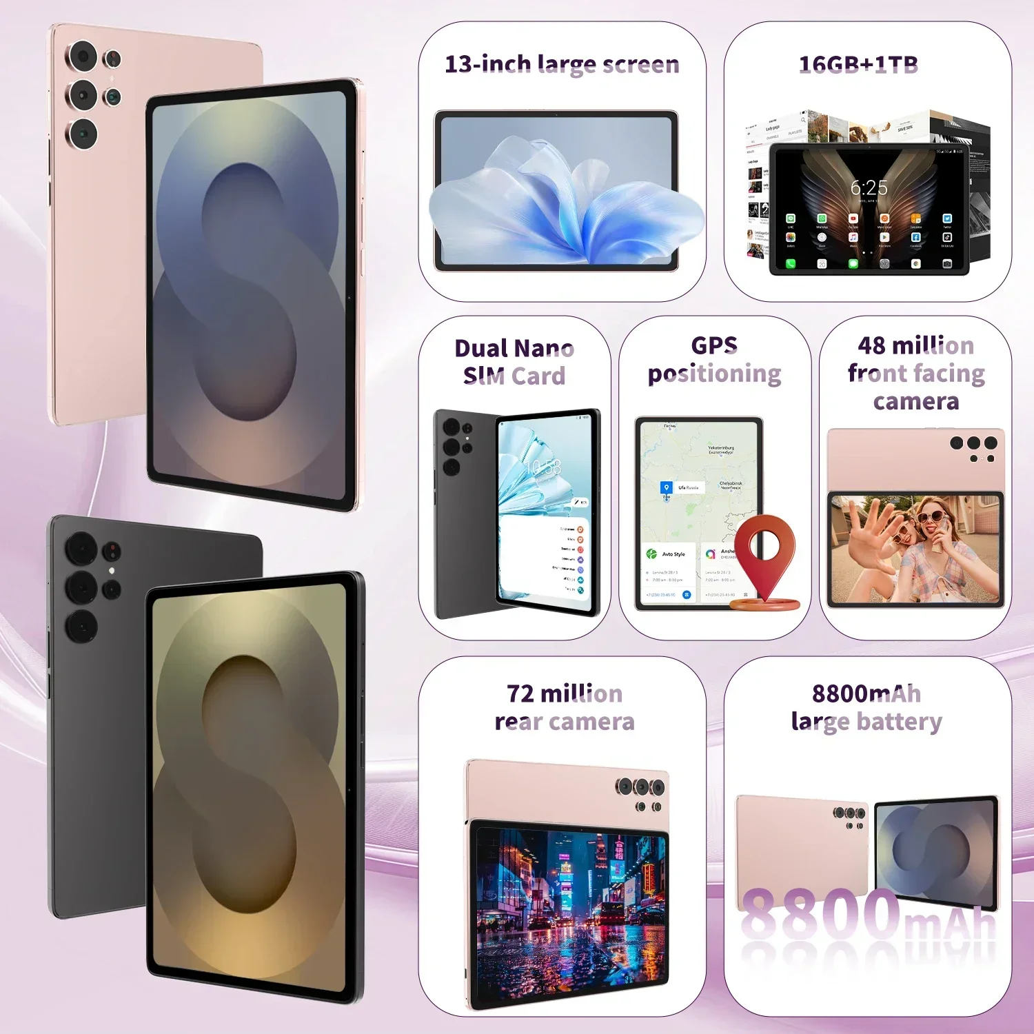 แท็บเล็ต HOT 2025Original Pad 24 Ultra ขนาด 13 นิ้ว 22GB+2TB ระบบปฏิบัติการ Android 14 ชิปประมวลผล Snapdragon 8gen3 รองรับ 5G ใช้ได้ทั่วโลก แบตเตอรี่ 8800mah รองรับซิมคู่ WIFI หน้าจอ HD เต็มจอ