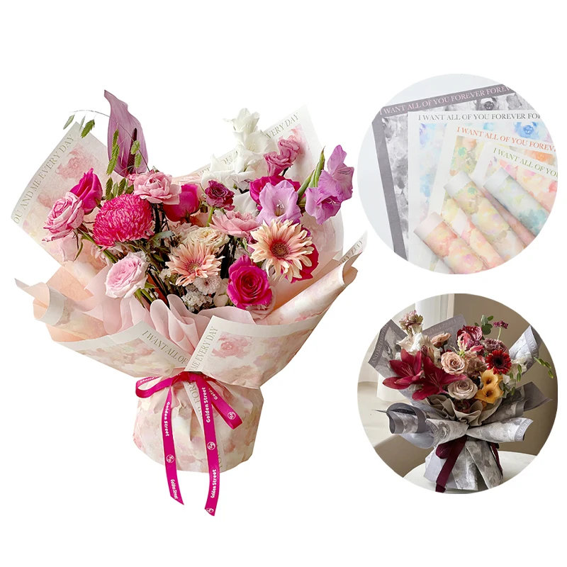 Art Paper Waterproof Flower Gift Packaging Cotton Paper, Flower Bouquet Decoration Materials 10 Sheets