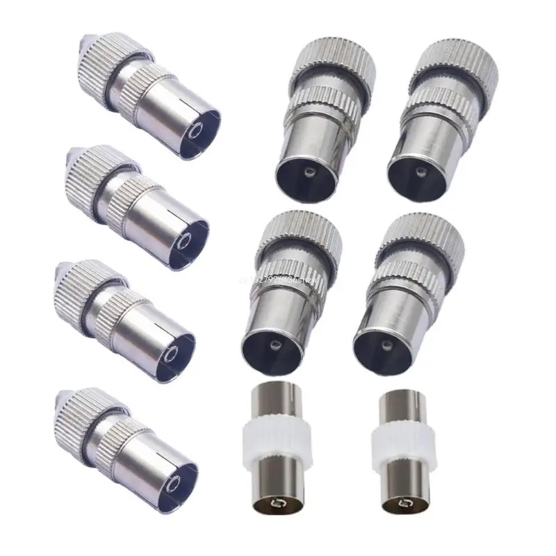 1 Set Antenna Female Male Satellite Connectors with Coaxial Couplers Dropship