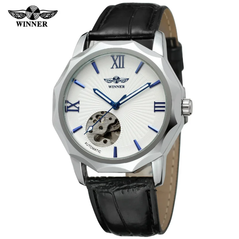 Free Shipping OUTLETSwinner Men's fashion casual Hollow Retro Automatic Mechanical Watch