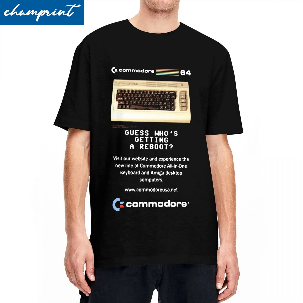 Commodore 64 Retro Computer T Shirt Men Cotton Tops Shirts Ullzang C64 Amiga Geek Nerd O-neck Short Sleeve