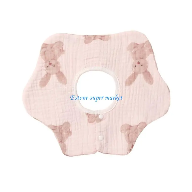 

090B Cotton Bibs Gauze-Cotton Bib Newborn High Absorbent Teething Bib Neck Scarf