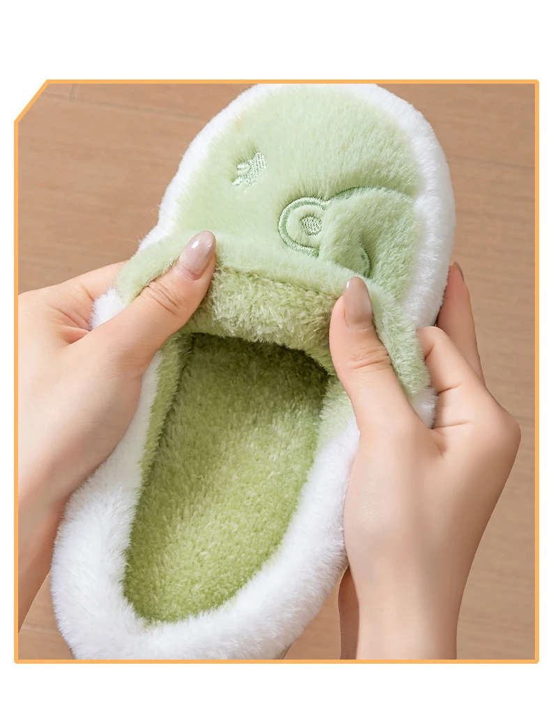 Winter-Plüsch-Hausschuhe für Damen und Herren – Hausschuhe mit dicker Sohle und rutschfester Unterseite, gemütliche, mit Fleece gefütterte Innenrutschen für zu Hause – Detail 7
