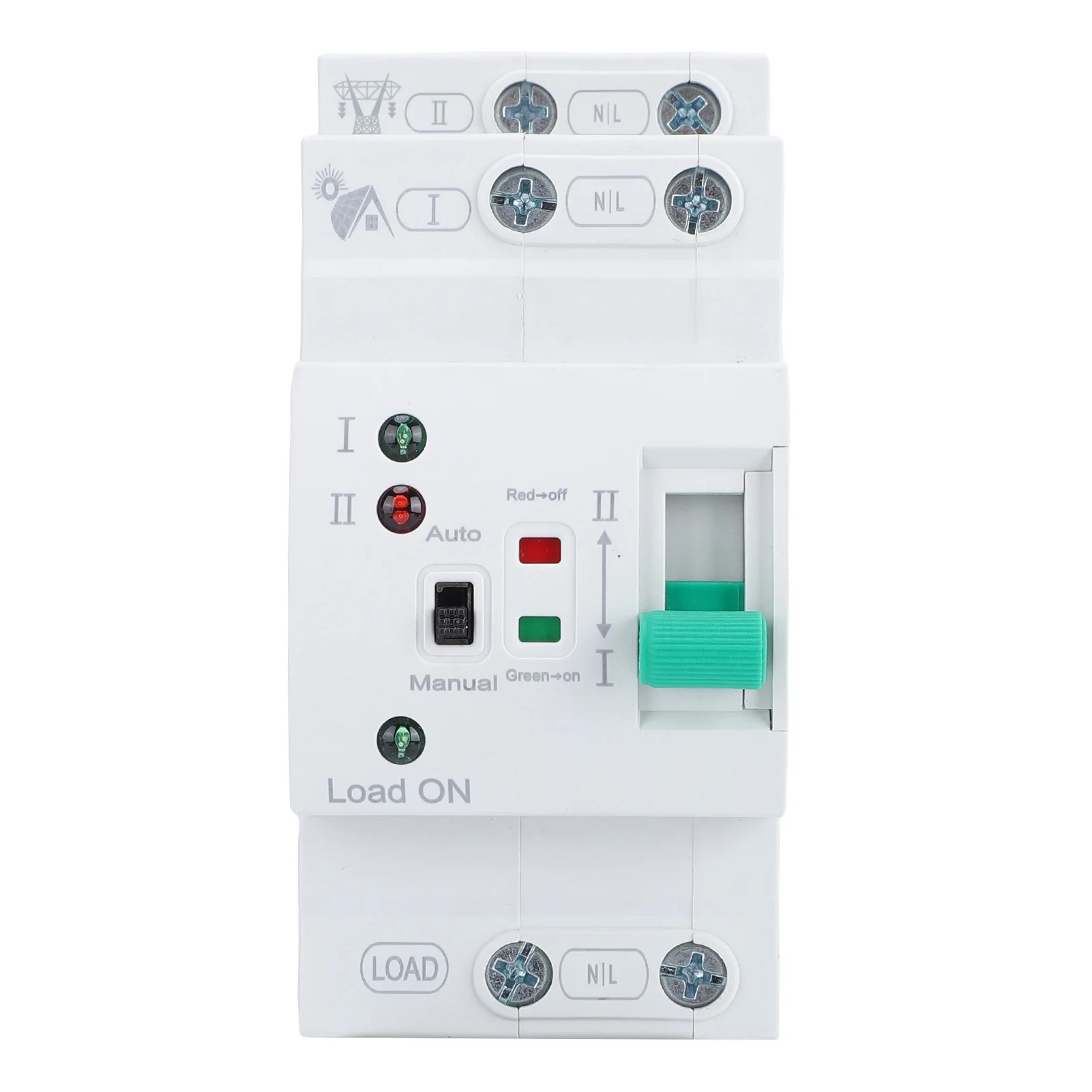 Mini ATS Automatic Manual Transfer Switch 2P 80A Home Generator Dual Auto Electrical Selector Switch DIN Rail Mount