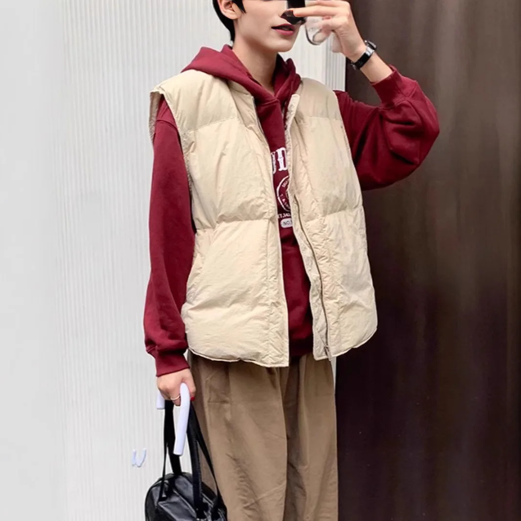 Women Short Down Vest Puffer Sleeveless Jacket Lightweight Warm Quilted Winter Outerwear Waistcoat Casaca Sin Manga Mujer VT-381