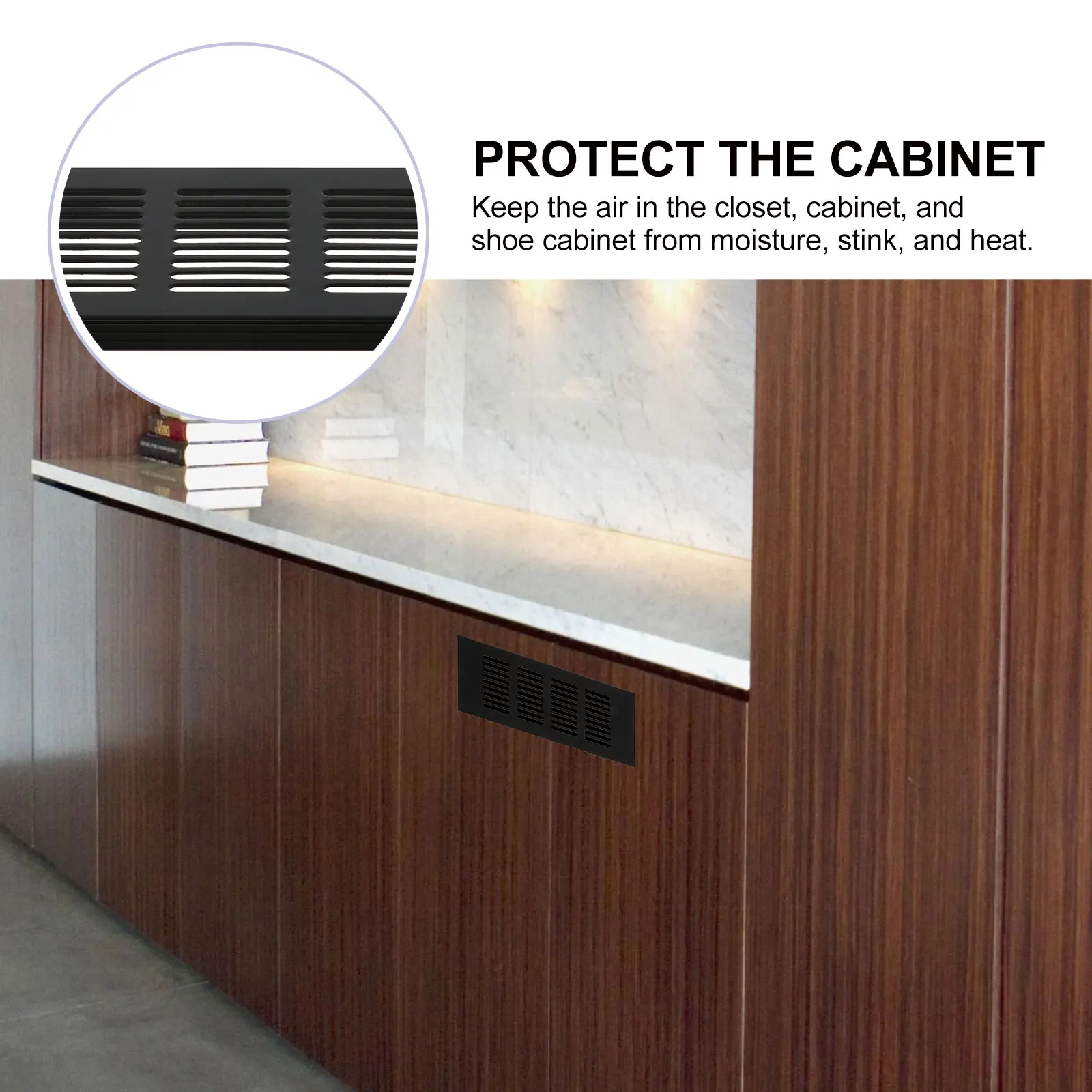 

4 Pcs Air Vent Grille Aluminum Alloy Furniture Vents Cover Exhaust Cabinet Ventilation Shoe Moisture Proof Heat Reduction