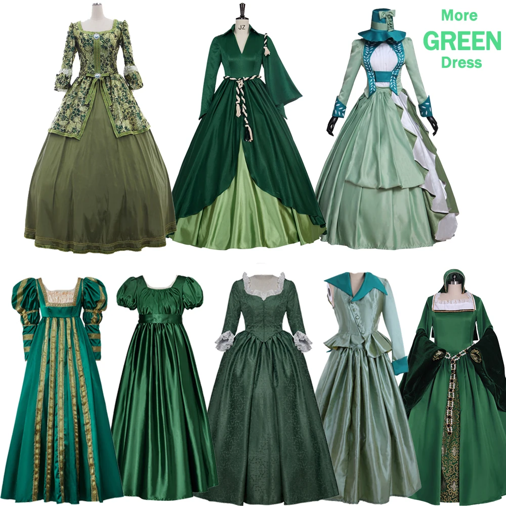 

Cosplaydiy Queen Elizabeth Tudor Green Dress Queen Cosplay Princess Ball Gown Civil War Medieval Dress Musical Glinda Costume