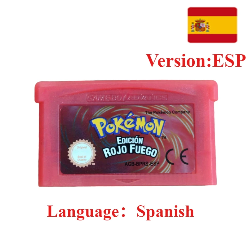 Pokemon-Serie Emerald FireRed Leafgreen Ruby Sapphire 5 Versionen GBA-Spiel in Box für 32-Bit-Videospielkonsole