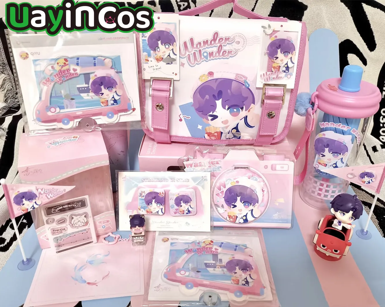In Stock Original Love and Deepspace  Rafayel  Time To Travel Wander Wonder Doll Car Badge Key Hat Photo Stick Toiletry Bag Anim