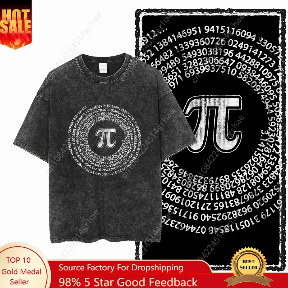 SC MATH THEME PAI Printed Cotton Acid Washed Exclusive Graphic Unisex T Shirt Cool Streetwear Men Tshirts Big Size Tee for men