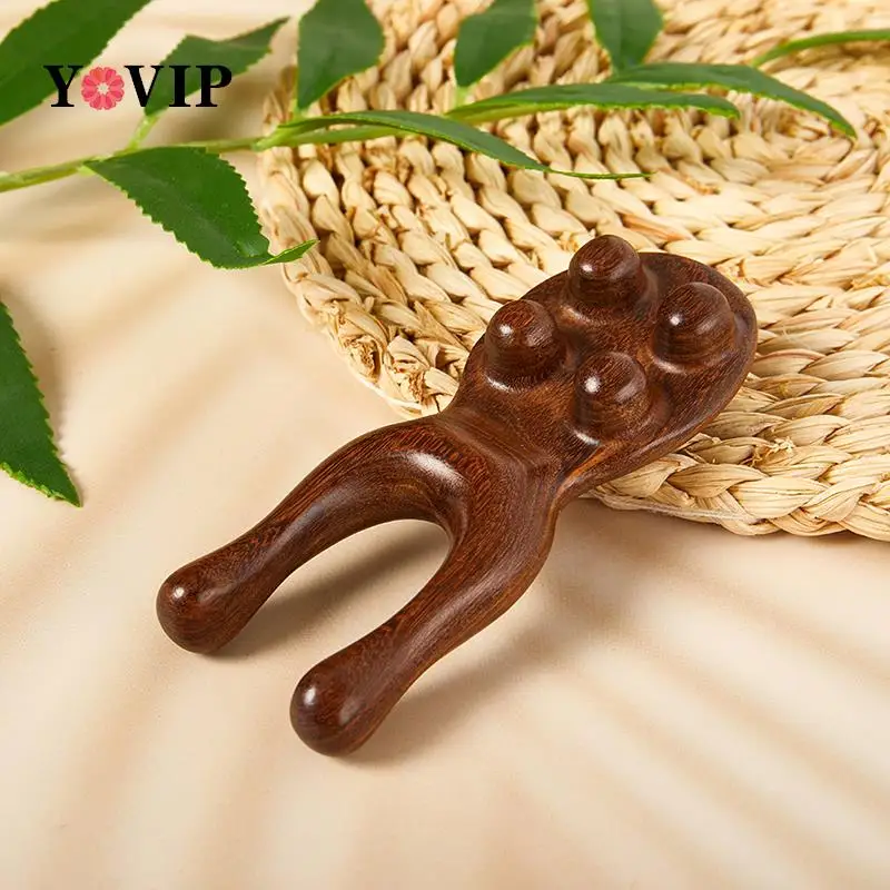 Natural Sandalwood Nose Massager Facial Massage Comb Wooden Handle Eye Massage Acupuncture Point Body Massager Gua Sha Relaxate