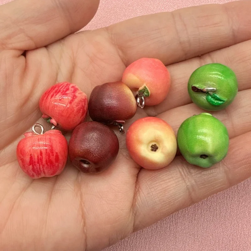10pcs Simulation Apple Green Red Miniature Food Play Mini Three Dimensional Small Fruit Micro Landscape DIY Accessories