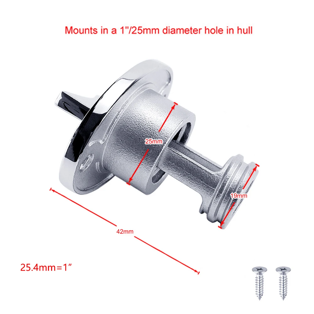 Aço inoxidável Kayak Drain Plug, barco marinho, 25mm, 316