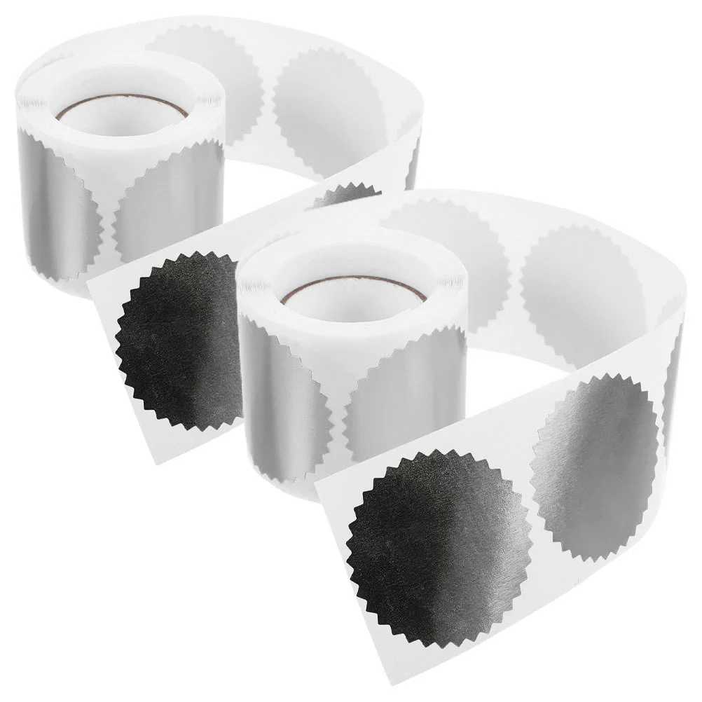 2 Rolls Stencil Sticker Certificate Medals Stickers Embossed Seals Glassine Paper Base Diploma Foil