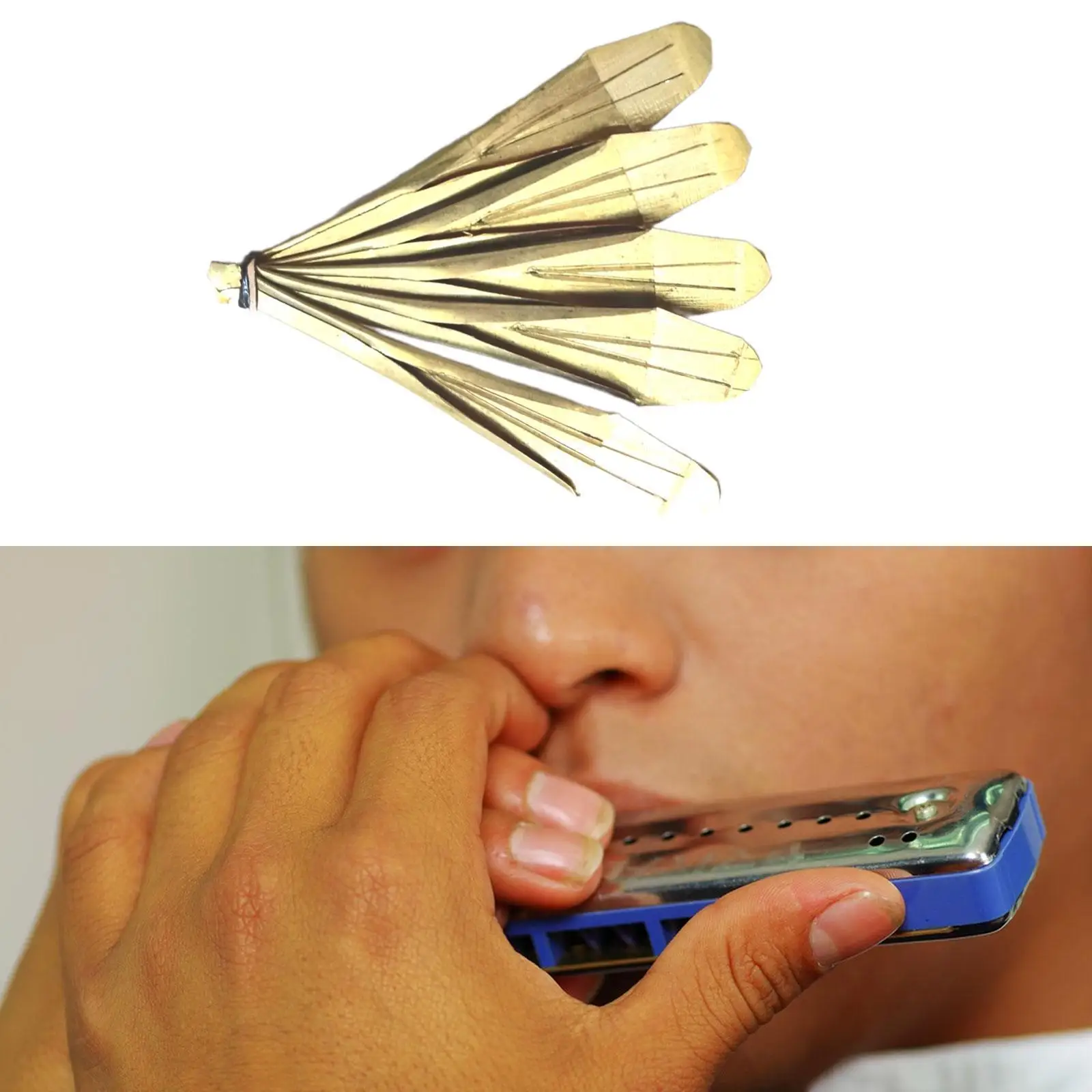 

5 Ended Jaw Harp Copper Easy to Play Kids Portable Folk Musical Instrument for Music Lovers Concert Stage Party Favor Home