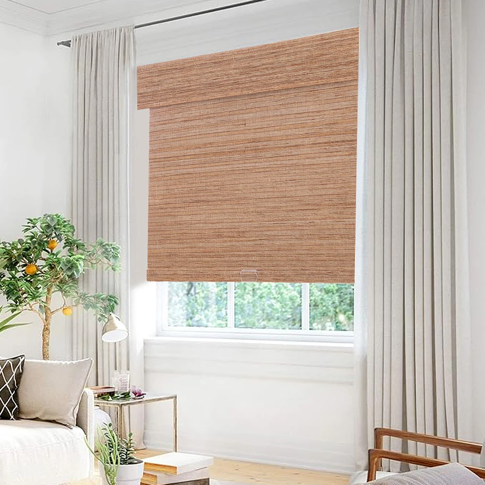 

Бамбуковые жалюзи без сверления, термоизоляционные, из натуральной тканой ткани, беспроводные, на заказ, для окон, обеспечивающие приватность для дома