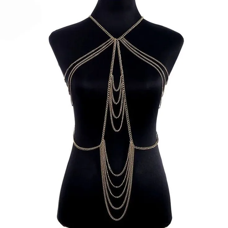

Fashion female sexy alloy metal body chain, hot-selling jewelry accessories in Europe and America