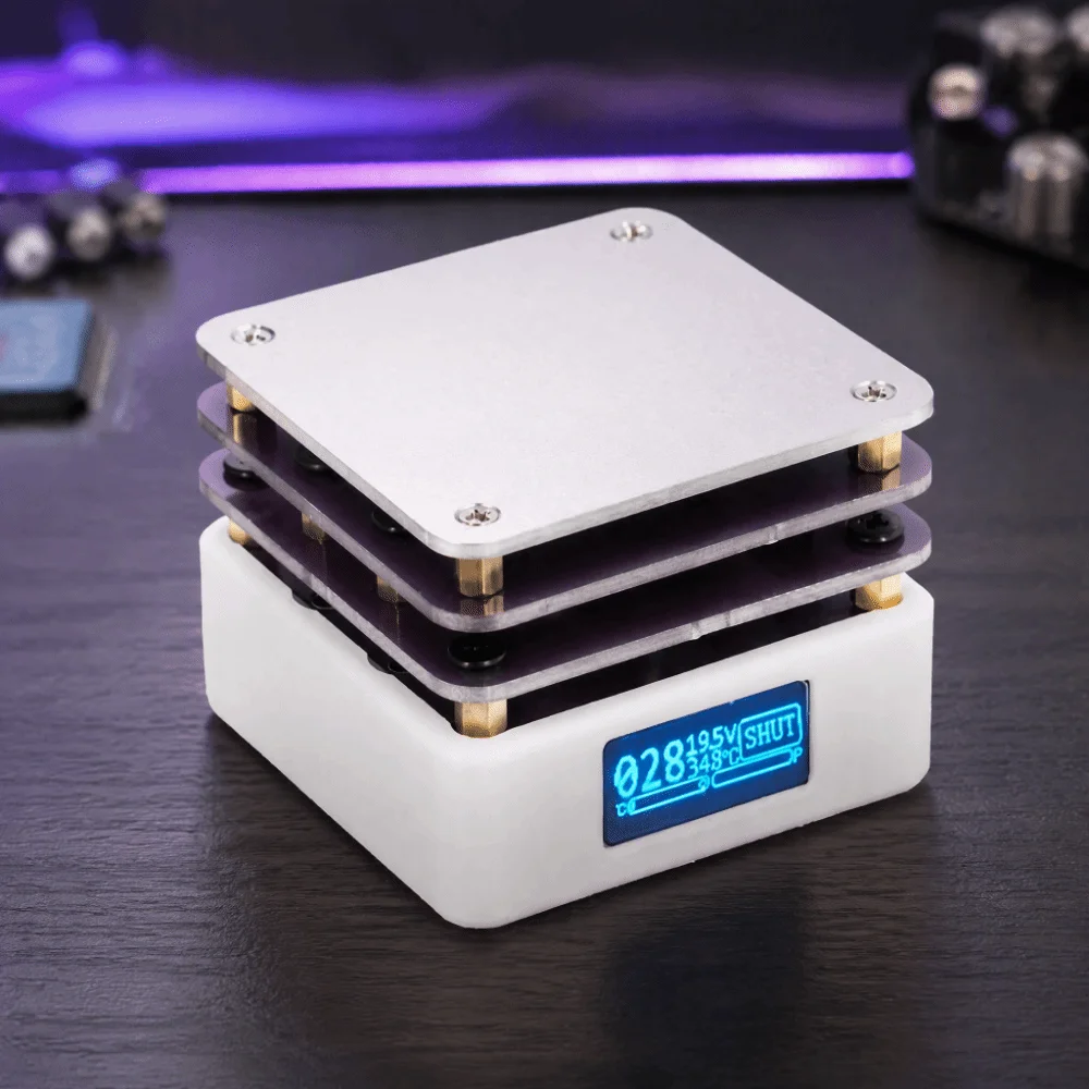 Aluminum Alloy Soldering Station Hot Plate 20V 65W White Heating Soldering Plate 0℃ to 350℃ Temperature Range Thermostat