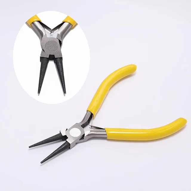 1 szt. Mini szczypce ze spiczastymi okrągłymi ustami ukośne szczypce do drutu stalowego ręcznie wyszywane koralikami biżuteria DIY wielofunkcyjne szczypce