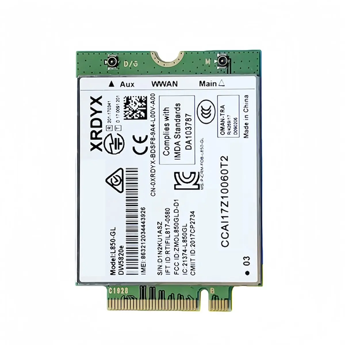 Digital Essentials L850- DW5820e XRDYX 4G WWAN Card 4G LTE Module Laptop 3500 5400 5420 7400