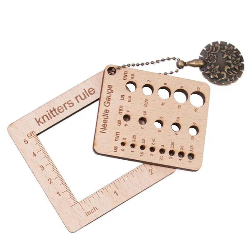 

Square Wood Control Clear Scales Knitting Tool Sewing Rulers Knitter Ruler Portable & Safe For Artists Designers