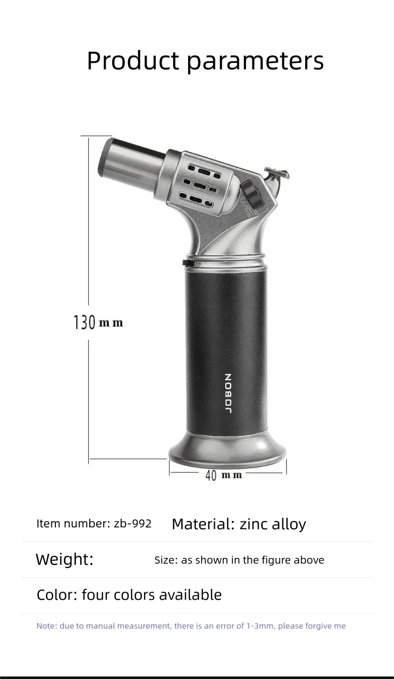 Jobon New Desktop Lighter Direct Jet Inflatable High Temperature Torch Powerful Firepower Cigar Accessory