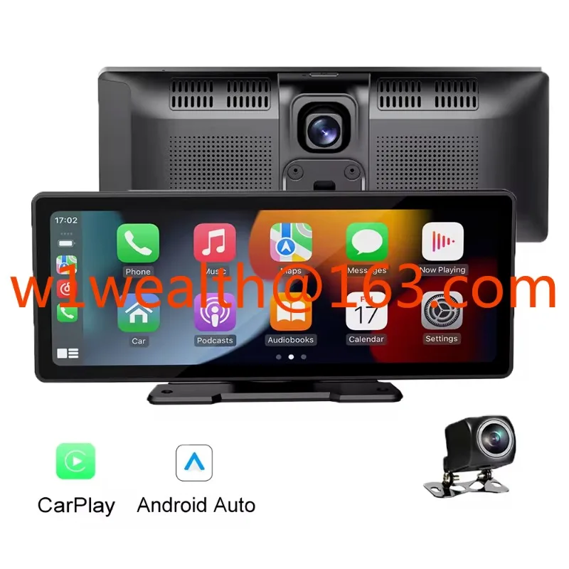

2.5K 10.26" Wireless Car Play Android Auto Portable Navigation Screen With Front Rear Dual Recorder DVR Car Camera