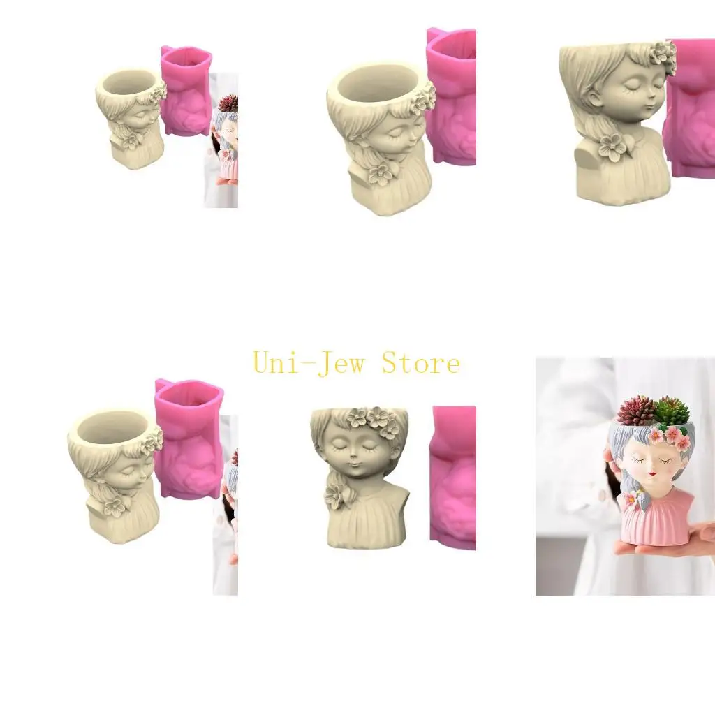 

40GB Flowerpot Moulds Teenage Girl Shaped Planter Moulds Handmade Craft Mold for DIY