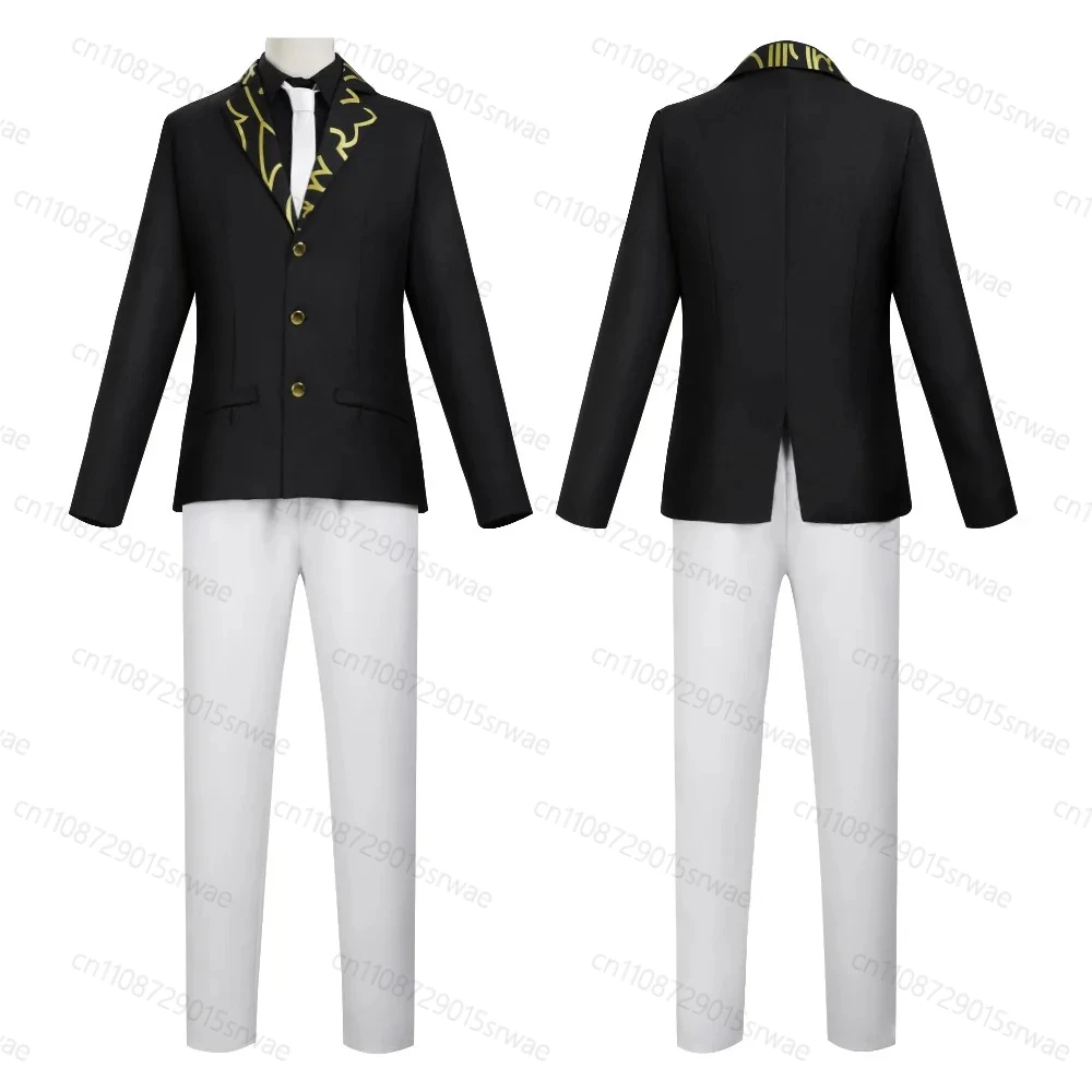 Anime demônio assassino cosplay trajes kibutsuji muzan demônio rei cosplay uniforme chapéu terno festa de halloween roupa para homem